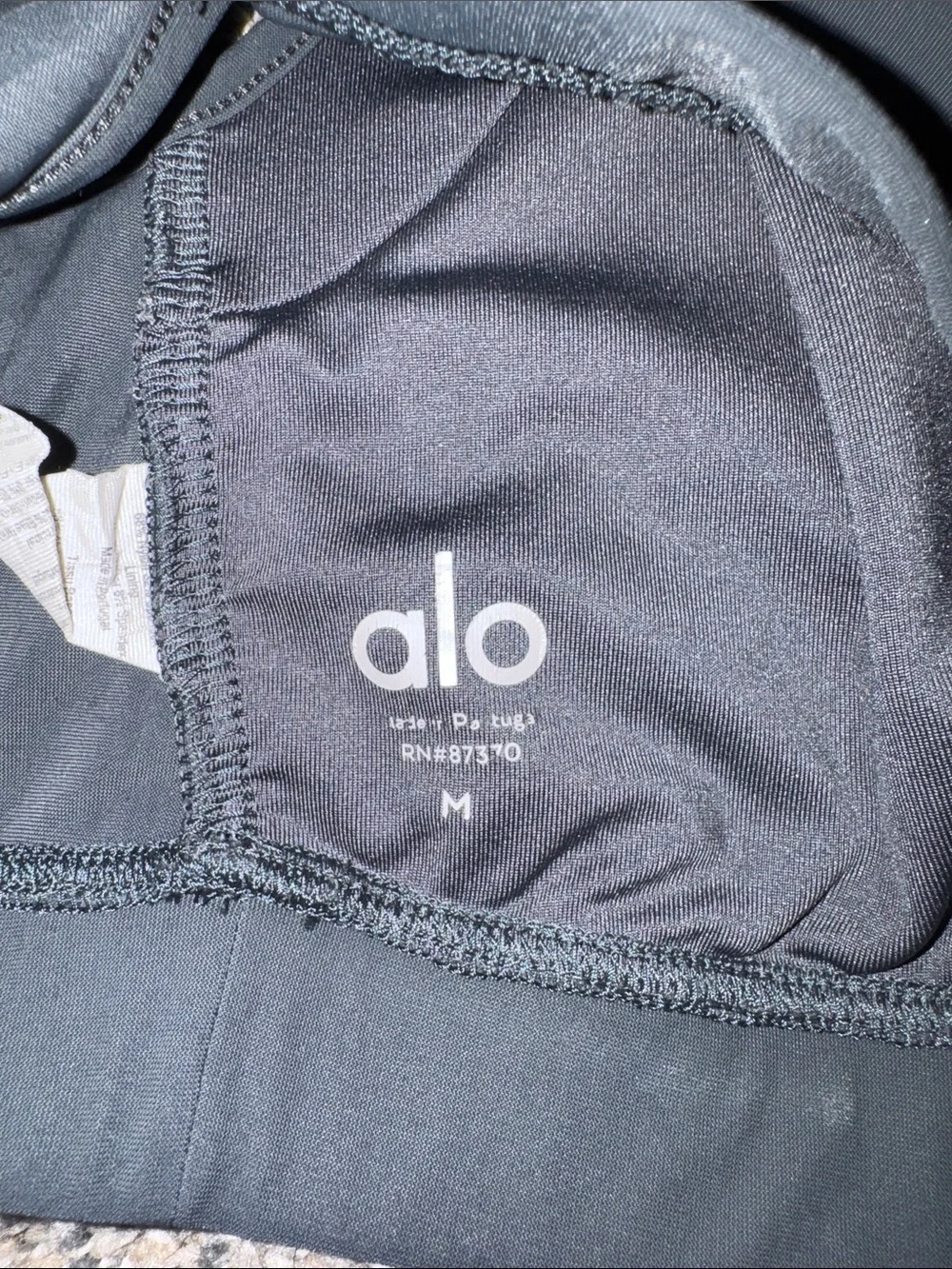 Women’s ALO High-Neck Black Sports Bralette Sz Medium athletic atheleisure